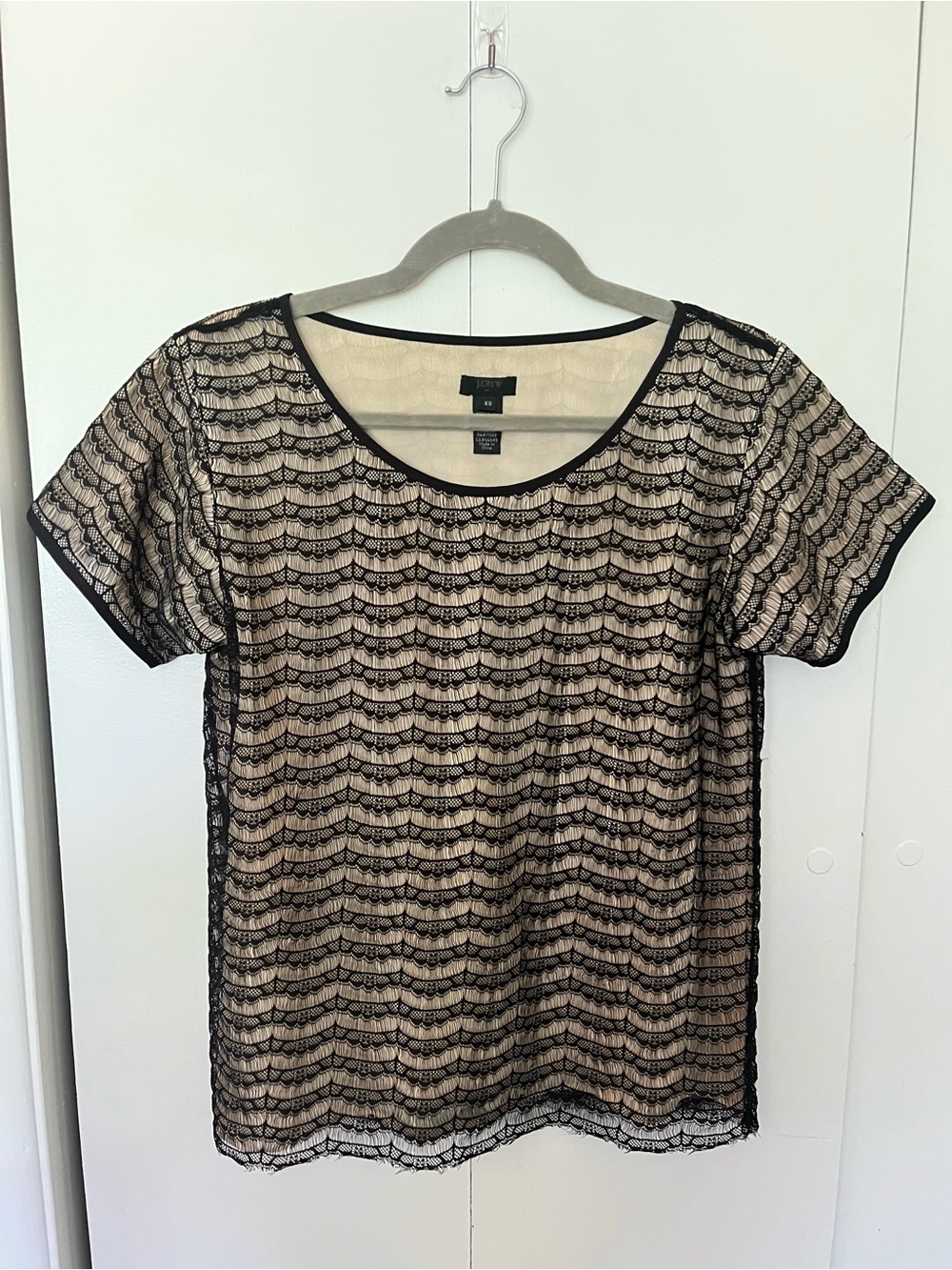 J.Crew Factory Lace Overlay Blouse Size XS